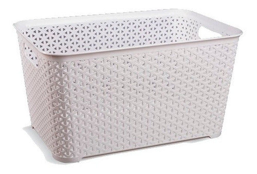 Colombraro Medium Plastic Rattan Organizer Basket 0