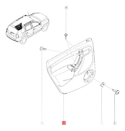 Panel Puerta Trasera Izquierda Renault Duster Original 0