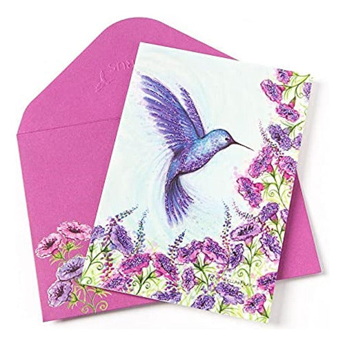 Papyrus Purple Hummingbird Blank Cards with Envelopes (14 Units) 4