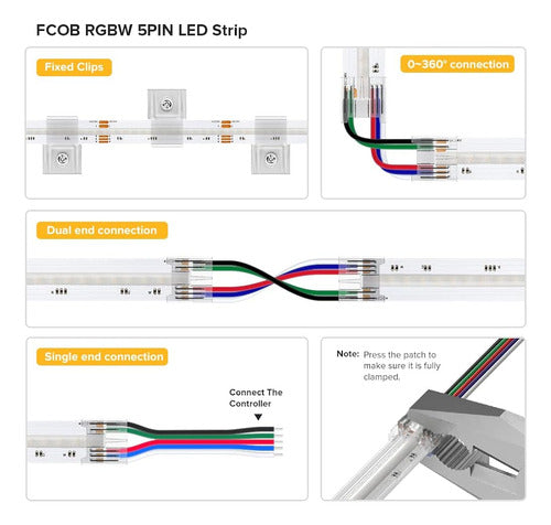 Btf-lighting Fcob Cob Rgbw 3000k Flexible De Alta Densidad T 3