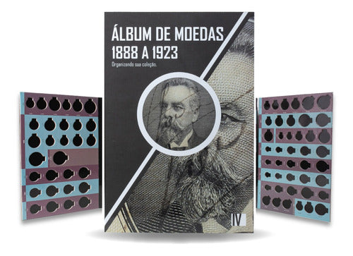 Kit 2 Álbuns Para Moedas Réis 1888 A 1923 E Réis Prata 1