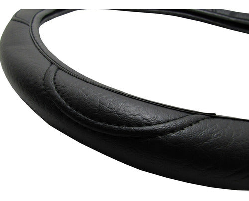 Universal Eco Leather Steering Wheel Cover 38cm Black Elegant 2