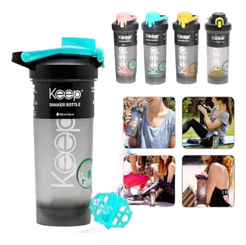 Keep Botella Shaker 700 Ml Con Mezclador Para Batido Fit Gym 2