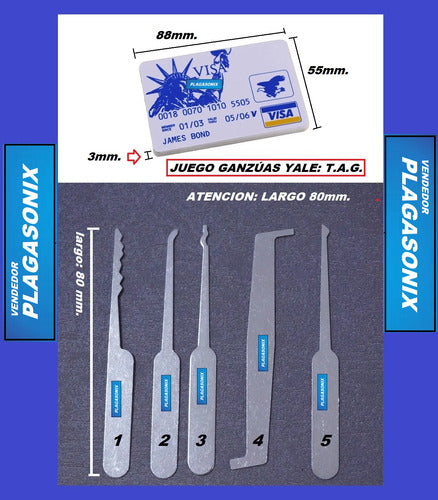 Ganzua Cilindros Yale Simulada En Tarjeta De Crédito T.a.g. 1