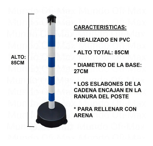 Pack of 8 Demarcation Posts with 20cm Diameter Base 6