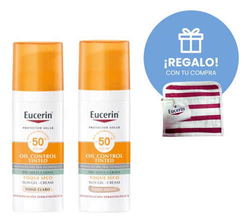 Eucerin Combo Eucerin Proteccion Solar Toque Seco T Medio + T Claro 0