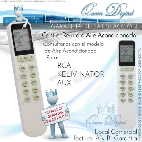 Queen Digital Remote Control for Kelvinator RCA Air Conditioner 1