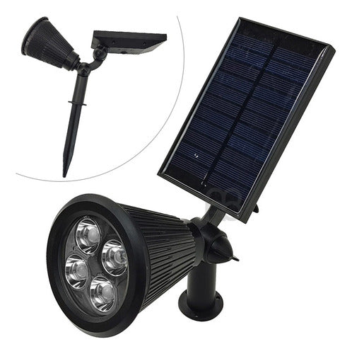 Etheos Farol Estaca Solar Led Lampara Recargable Luz Blanca Fria X1 0