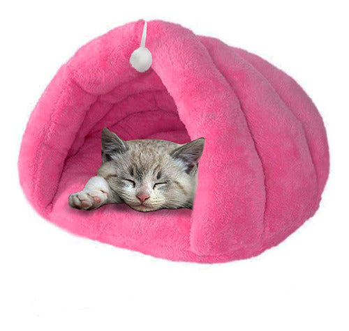 Atrix Cama Cucha Cueva Gato Casilla Pom Pom Iglu Peluche Acolchada 0