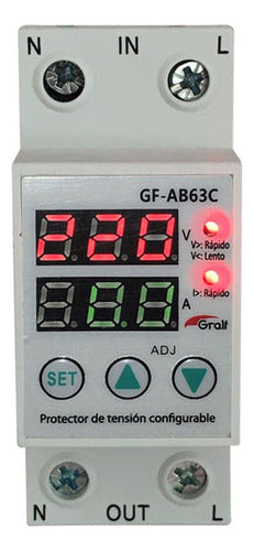 Voltage Protector with Voltmeter and Ammeter 63A GF-AB63C 1