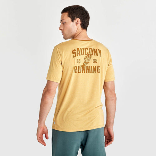 Saucony Remera Hombre Manga Corta Rested Yellow Gold 2