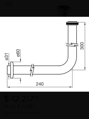 F&V 2 Chromed Drainage Siphon Lavatory FV 0239 Offer 1