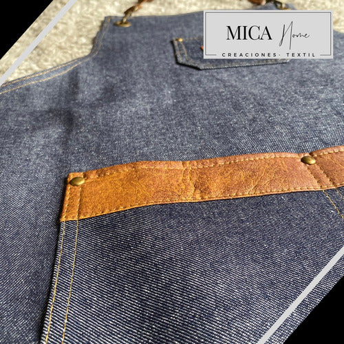 MICA-HOME Delantal Con Cuero Y Tachas. Excelente Calidad 6