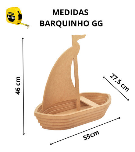 Barquinho Braco A Vela De Madeira Decorativo Resistente Gg 1