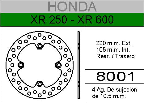 HYD Rear Brake Disc for Honda XRE 300 0