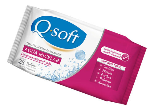 Kit Toallitas Desmaquillantes Q-soft Agua Micelar 25 Un X3 2