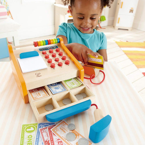 Hape Yellow Wooden Cash Register for Kids, 193 X 201 X 122 Cm 4