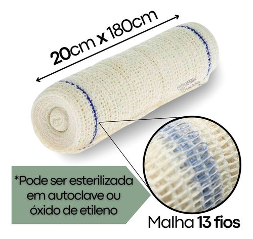 Atadura 20cm X 180cm Crepom 13 Fios Nobre 24 Unidades 1