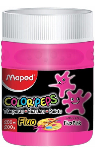 Maped School Tempera Color Peps Fluo Pot 200ml Garden 3