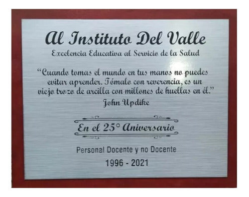 Placa Reconocimiento Plaqueta Grabada Incluye Atril Y Caja 0