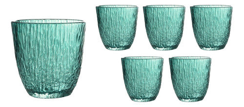 Qianli Vintage Textured Glass Tumblers - Choose Your Color (Set of 6) 0