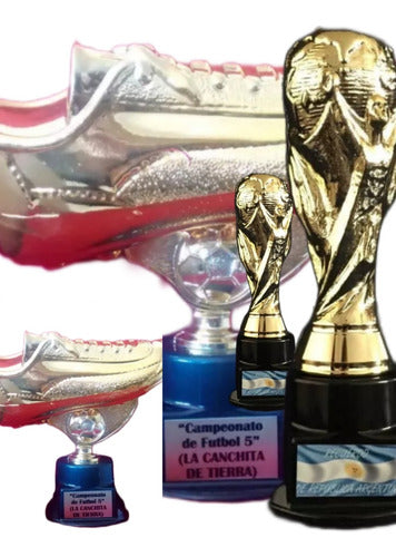 Trofeos Combo X 4 (2 Botines +2 Copa Del Mundo Con Grabado ) 0