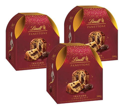 Kit Com 3und Panetone Lindt Trufado Ao Leite 500g 0