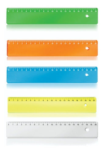 One Express 50 Plastic Rulers Color 20 X 3.8 Cm Without Print 1