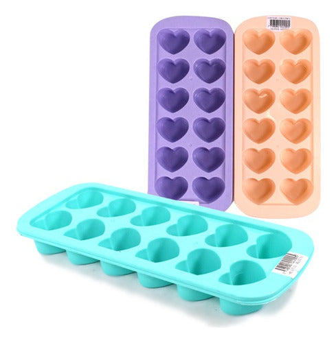 Melocoton Bazar Heart-Shaped Ice Cube Tray - Pastel Colors 3