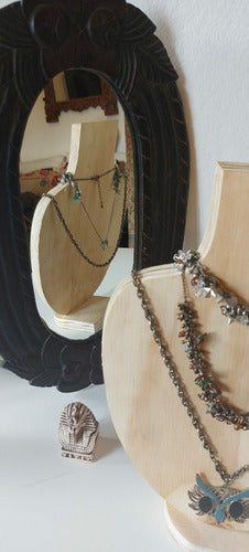 Handmade Wooden Necklace Display Stand 4