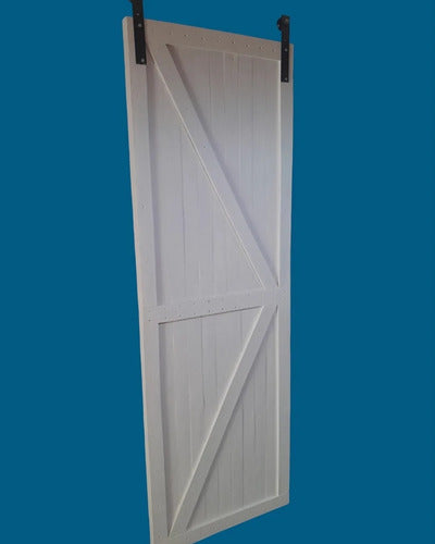 Recycled Pallet Barn Door Kit 2.10 x 0.70 Painted White 3