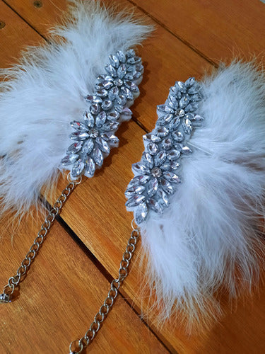 Feathered Epaulettes with Chains and Gemstones 5