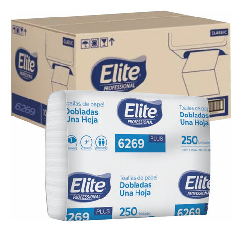 Toalla Papel Blanca Intercalada De Mano Elite 6269 2500 Unid 0