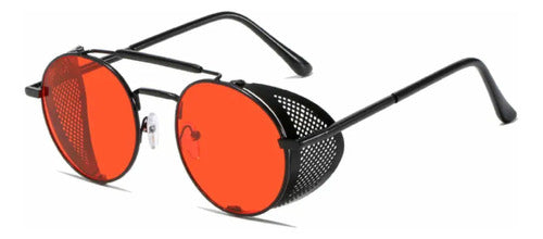 Round Retro Steampunk Folding Sunglasses A011 0