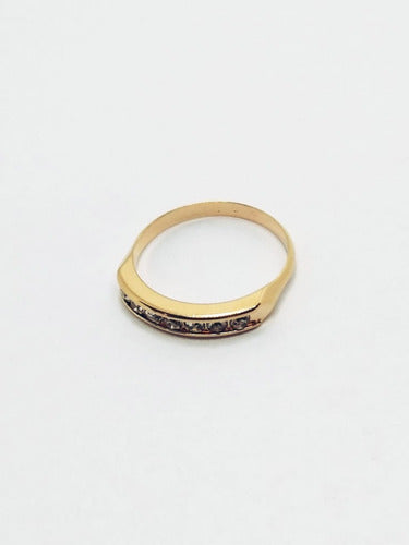 Rommanel Anillo De Oro 18k Laminado Mujer Zircon Compromiso Parejas 3