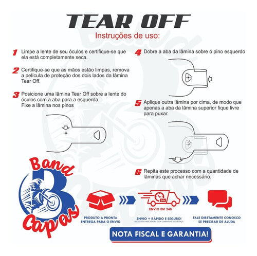 Tear Off 5inco Para Óculos Scott Fury Com 10 Lâminas 3