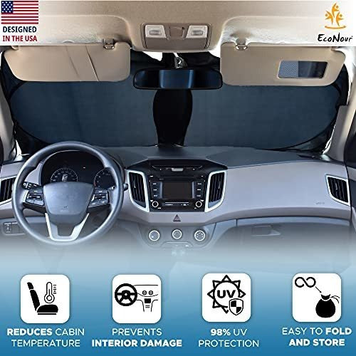 EcoNour Car Windshield Sun Shade with Storage Bag 1