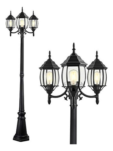 Partphoner Outdoor Light Post with 3 Heads 0