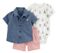 Carter's Set 3 Pieces Shirt Bodysuit Shorts Sailboats 1O913410 5