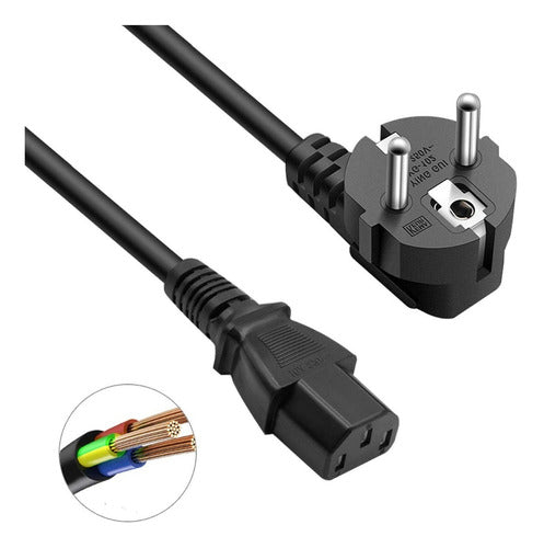 Atrix Cable De Poder Schuko Pc Monitor 1,5 Metros Power 0