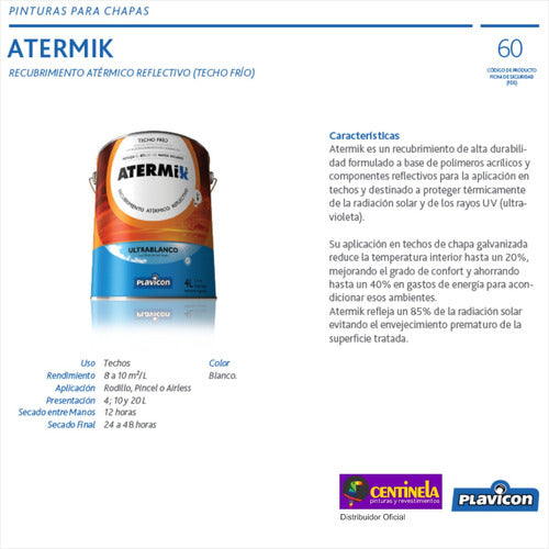 Atermik Pintura Atermica Chapa Baja Temperatura Blanco 4 L 1