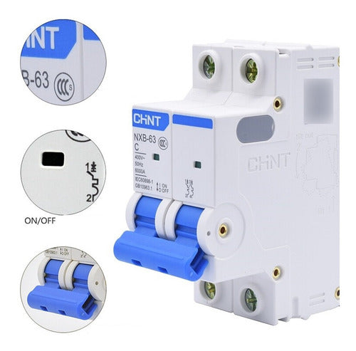 Chint Bipolar Thermal Circuit Breaker 2x6amp Thermomagnetic 6amp 1