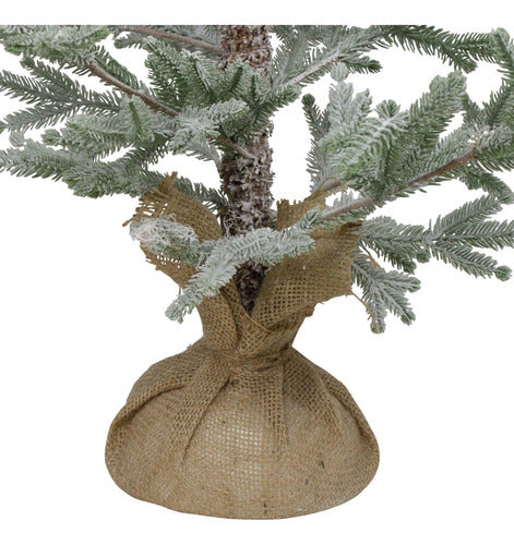 Northlight Artificial Snowy Pine Christmas Tree with Burlap Base 3