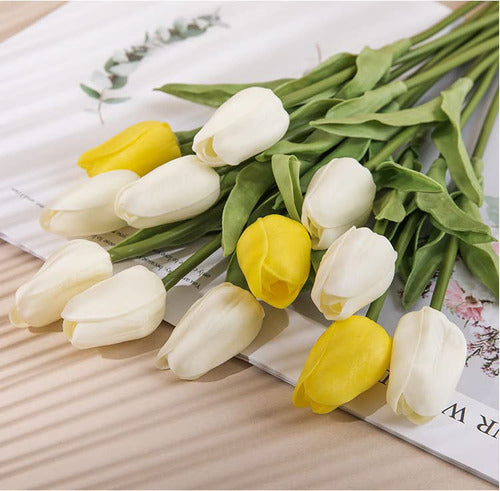 Ahxhwka 30 Pcs Real-Touch Artificial Tulip Flowers Home Wedding Party Decor 3