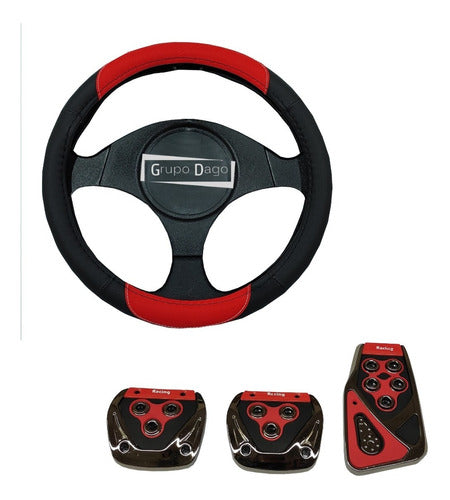 Goodyear 5-Door Cruise Steering Wheel Cover and Sporty Pedal Set Combo 0