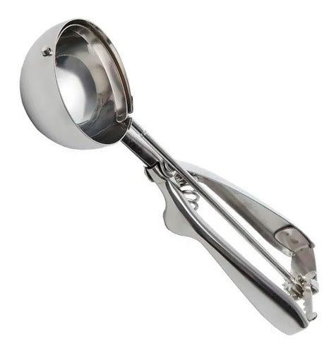 Colher Sorvete Pão Queijo Inox Profissional Com Ejetor Mola 4