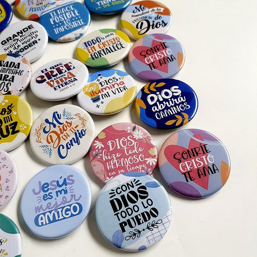 Pack of 60 Christian Quotes Button Pins 8