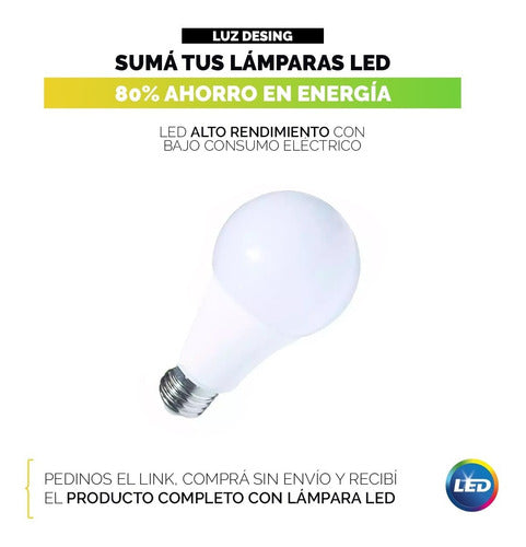 Luz Desing Colgante Media Esfera 60cm Large Blanca Cobre E-27 Ecl 2