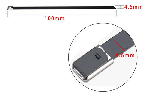 100 Braçadeiras De Cabo De Aço Inoxidável 304 4,6x100mm 1