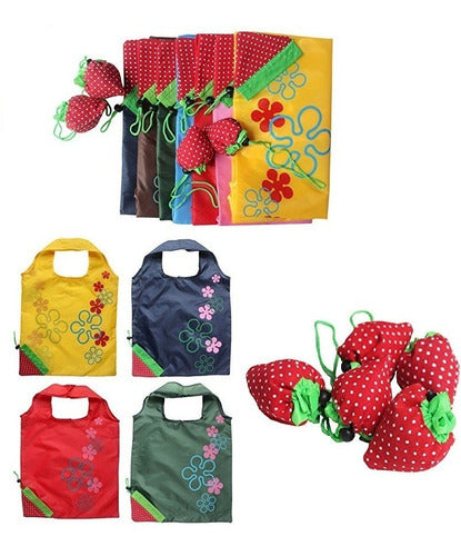 Foldable Strawberry Shopping Bag x50, Holds up to 15kg, Microcentro 0